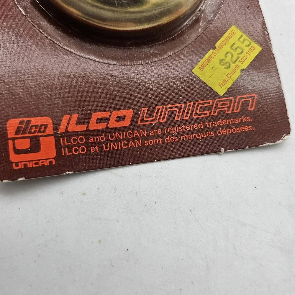 ILCO UNICAN Replacement Door Knob Rose Bright Brass Gold 2.25